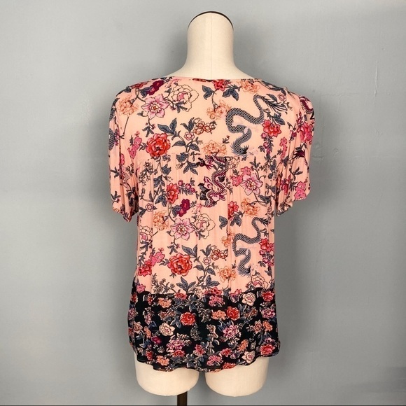 𝅺hippie Laundry Floral Dragons Tassel Tie Shirt - Picture 7 of 15